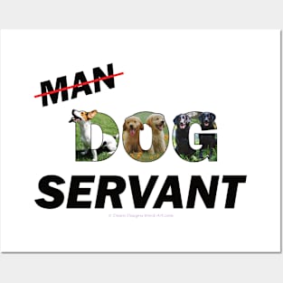 Man Dog Servant - mixed dog breed oil painting word art Posters and Art